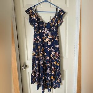 by & by Blue Floral High Low Dress